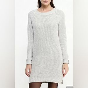 Noisy May sweater dress Robe White Thick Knit Cotton Crew Neck Long Sleeves